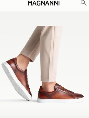 Magnanni men Elonso Leather Sneaker
Color:Cognac 
$445 size 10.5 like new/no box